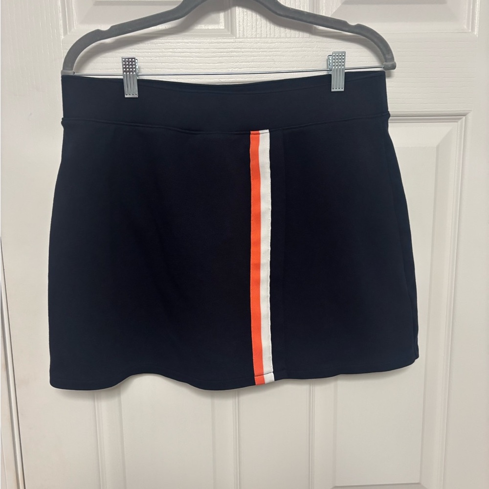 Talbots Navy Blue Skort with Orange Stripe. Large.